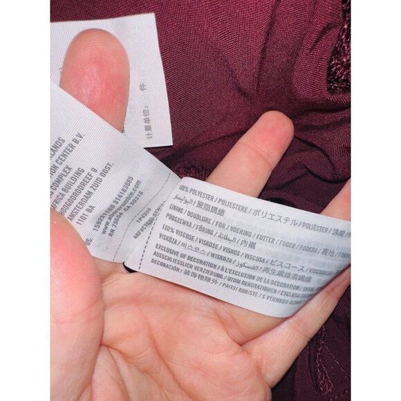 C10 Abercrombie & Fitch Lace Fit & Flare Dress Size 6 V-Neck Party Burgundy Maro - Picture 6 of 6